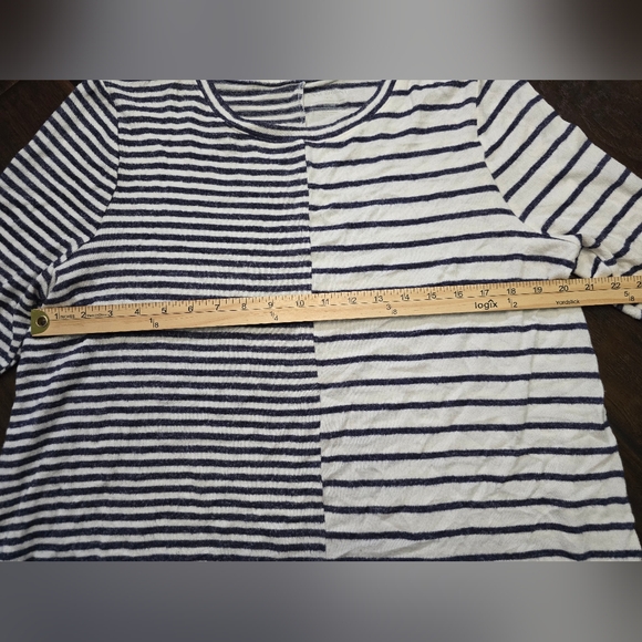 Lane Bryant Womens Striped Long Sleeve Pullover Fleece Sweater 14/16 - Picture 3 of 10